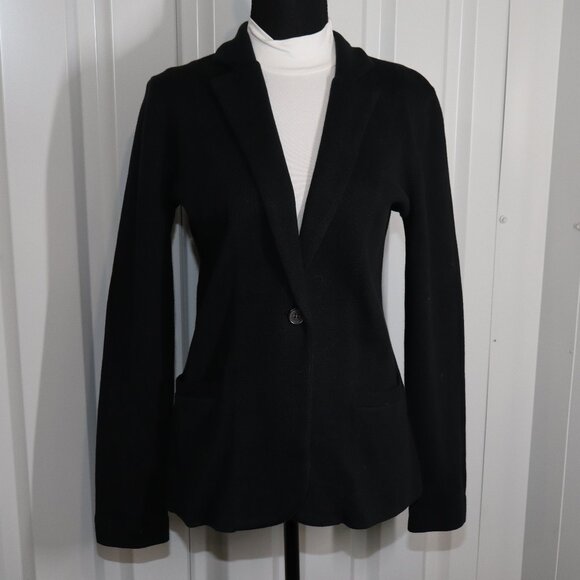 J. Crew Factory Womens Boyfriend Sweater Blazer Black Size Small One Button NWT - Picture 1 of 9